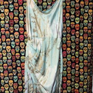 Simple Aqua and Brown Dress